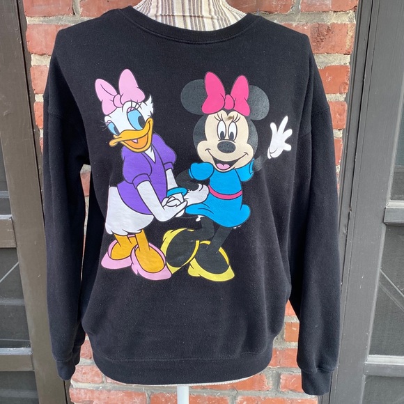 Disney Tops - Disney Minnie and Daisy Duck Black Sweatshirt SM